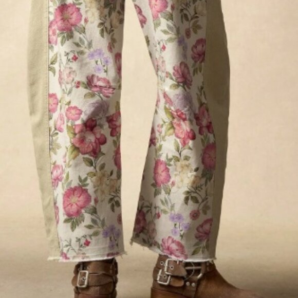 NWOT 2026 Fantastic Floral Good Luck Barrel Jeans - Picture 4 of 8